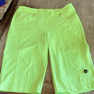Jamie Sadock Shorts Yellow Bermuda Golf Chartreuse Vibrant Casual Style Long